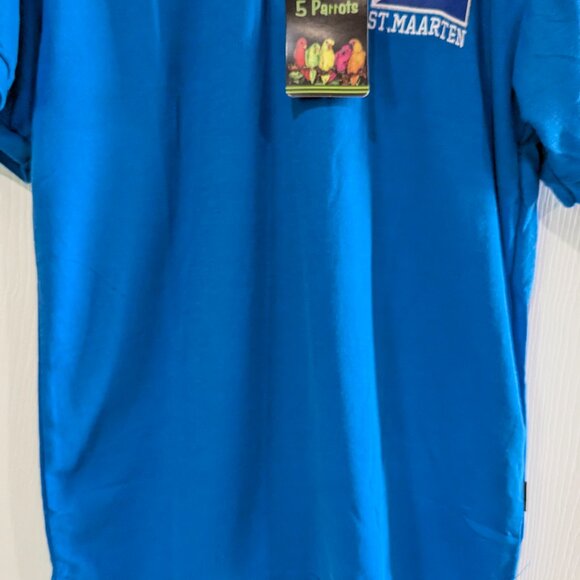 5 Parrots Men's Blue Polo Shirt, Size XL, St. Maarten Flag, Embroidered, NWT - Picture 5 of 13